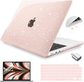 Teryeefi Glitter Case for MacBook Air 13.6 Inch M5 M4 M3 M2 Chip Release 2022-2024 2025 2026 fits Model A3449/A2681/A3113/A3240, Hard Shell Case with Keyboard Cover, Sparkly Cherry Blossom Pink