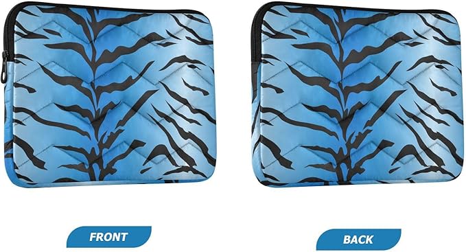 Laptop Case Sleeve, Blue Tiger Stripes Black Pattern Shockproof Protective Computer Carrying Cover, Briefcase Handbags 13-13.3inch Laptop Sleeve Bag