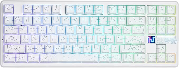 MechLands Aula F87 PRO V2 Wireless Gaming Keyboard with 10000mAh Battery, 8K Polling, SOCD/MT/TGL, BT/2.4GHz/Wired, Hot Swap TKL Mechanical Keyboard with Creamy Gasket, RGB Backlit (White)