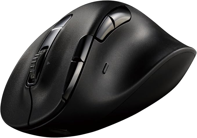 ELECOM EX-G PRO Ergonomic Mouse, Multi-Device Bluetooth or Wireless USB, Silent Click 8 Button, 1000/2000 DPI, Rechargeable, High-Speed Scroll Tilt, for Windows, macOS, Laptop, PC, Tablet (Large)