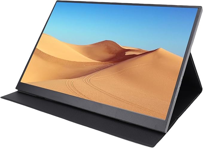 16 Inch Portable Monitor, 4K UHD 60Hz Computer Display with 100% SRGB, USBC & Mini, Builtin Speakers, Second Screen for Laptop PC Phone Gaming