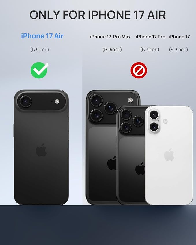 Lanhiem Magnetic for iPhone 17 Air Case, Built-in Privacy Screen Protector, IP68 Waterproof Dustproof Case, Compatible with MagSafe, Anti-Spy Full Body Phone Case for iPhone 17Air 6.5", Black