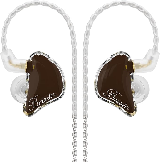 BASN in Ear Monitor Headphones, Triple Driver IEM Earphones with Powerful Bass, Noise Isolation HiFi Stereo Wired Earbuds for Musicians Singers Drummers (Earth)