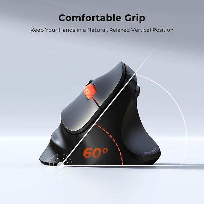 MEETION New Ergonomic Mouse Wireless, Bluetooth Vertical Mouse with 3 Multi-Device for Bluetooth(5.3 * 2), 4 DPI 1200-3200 Ergo Mice for Windows/Mac/PC/Laptop/Computer(Large Hands)