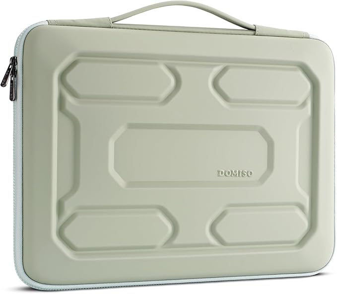 DOMISO Laptop Hard Case 17-17.3 inch Waterproof Shockproof Hard Shell Laptop Sleeve with Handle & Storage Pocket, Compatible with MacBook, HP, Dell, Mint Green