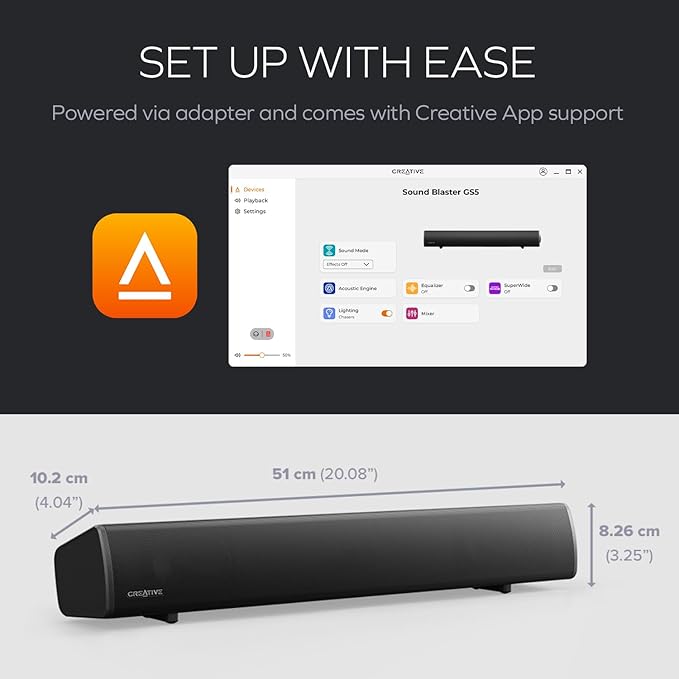 Creative Labs Sound Blaster GS5 RGB Gaming SOUNDBAR
