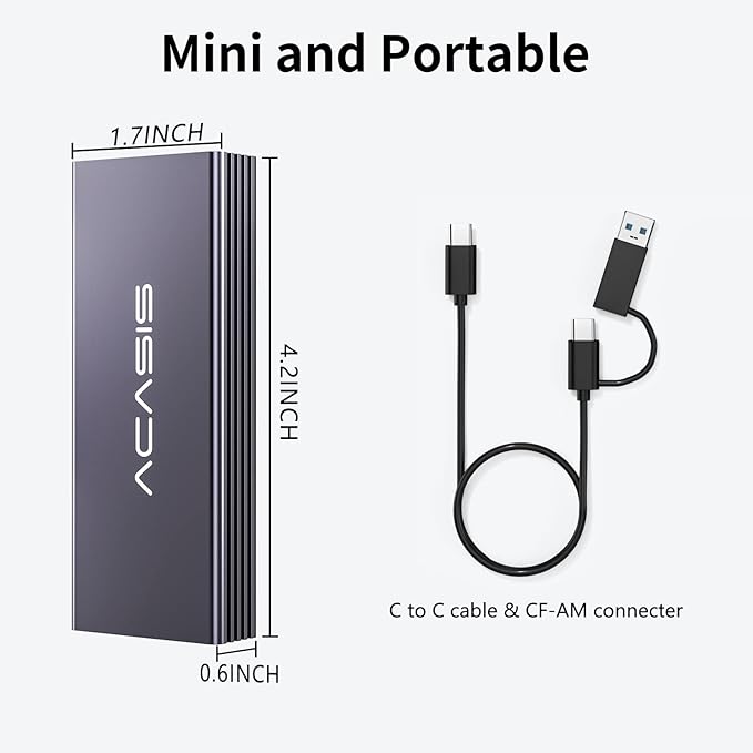 ACASIS USB C 3.2 SSD Enclosure for Apple SSD 12+16 PIN MacBook Pro,MacBook Air, Mac Pro, iMac from 2013 to 2017 A1465 A1466 A1502 SSD，MacBook SSD Enclosure with M.2 NVMe Adapter
