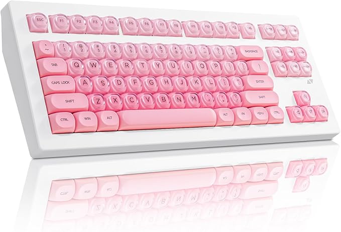 ZORNHER CG870 Foundation Mechanical Keyboard,80% Pink Creamy Keyboard Wireless,Cute Jelly MOA Profile Keycaps,Creamy Sounding Linear Switches,Hot-Swappable,RGB Backlit