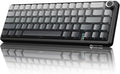 ATTACK SHARK X66 Wireless Mechanical Gaming Keyboard with Knob,Tri Mode USB-C/BT5.0/2.4G Gasket Mounted 60% RGB Gaming Keyboard, Side Printed PBT Keycap,Hot Swappable Strawberry Switch(Moonlight)