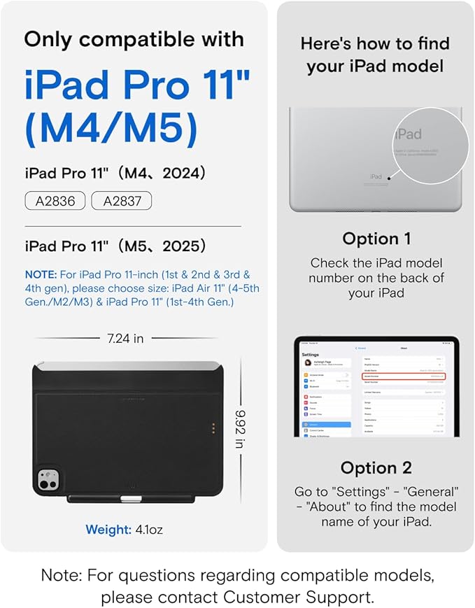 MOFT Snap Tablet Case for iPad Pro 11" (M5/M4) with Pencil Holder, Magic Keyboard Compatible, Slim Lightweight Magnetic Case, Connect to Versatile Snap Stands