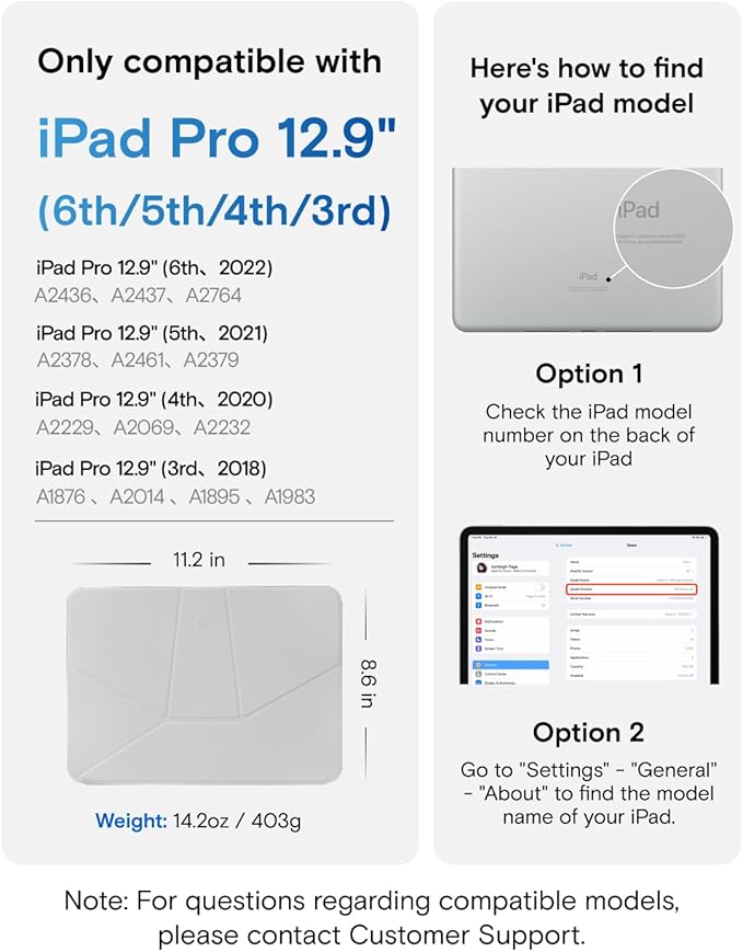 MOFT Dynamic Folio Case for iPad Pro 12.9"(6th/5th/4th/3rd Gen. 2022/2021/2020/2018)-[Reinforced Corner Protection] Stable Slim Magnetic Stand with 20+ Viewing Angles, Premium MOVAS Leather, Jet Black