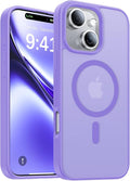 Magnetic for iPhone 14 Case/iPhone 13 Case,[Compatible with MagSafe][Military-Grade Drop Protection][Anti-Yellowing]Shockproof Translucent Matte Cover for iPhone 14/13 Phone Case,Light Purple