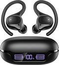 APEKX True Wireless Earbuds - Secure Fit Earhooks for Small Ear, Bluetooth Headphones for iPhone, IPX7 Waterproof, 40H Playtime, Ideal for Sports and Workouts (Black)