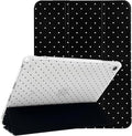 Lovmooful Compatible for iPad Air 6th 11-inch M2 (2024),iPad Air 5/4 (2022/2020 5th/4th Generation 10.9-Inch) Case with Pencil Holder Cute Polka Dot Design Soft TPU Trifold Stand Protective-Black