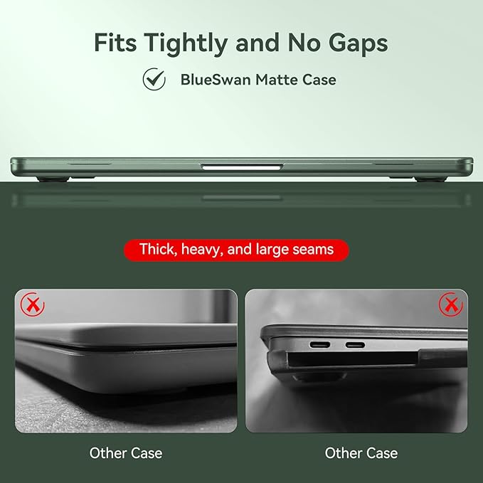 BlueSwan for MacBook Air 13 inch Case, M5 M4 M3 M2 2026-2022 A3449 A3240 A3113 A2681, 100% Match Official Color, Scratch Resistant, Easy to Snap on, Air 13.6 Hard Shell Protective Laptop Cover