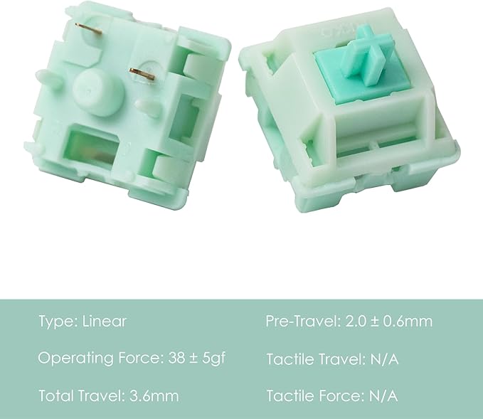 Akko Botany Keyboard Switch for Mechanical Gaming Keyboard, 5-Pin 38gf Linear Pre-Lubed Switches (45pcs)