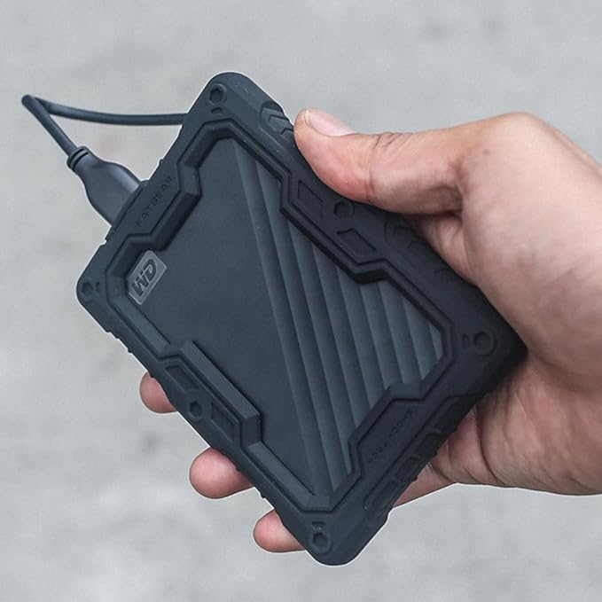 FATBEAR Tactical Military Rugged Shockproof Armor Protective Skin Case Cover for Western Digital WD Black P10 2TB 4TB 5TB 6TB P50 My Passport Ultra Mobile Hard Drive (Ultra 1TB 2TB)