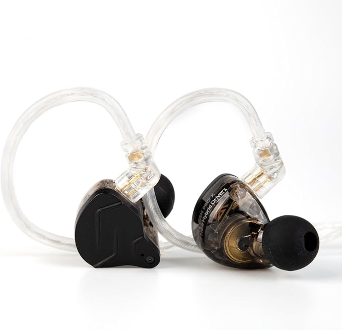 KZ ZSN PRO X Gaming Earbuds in Ear Monitor Headphones, High Fidelity IEMS Earphones, Hybrid Dual Driver Wired Earbuds with 1BA 1DD Detachable Tangle-Free Cable for Computer Tablet (Black, without Mic)