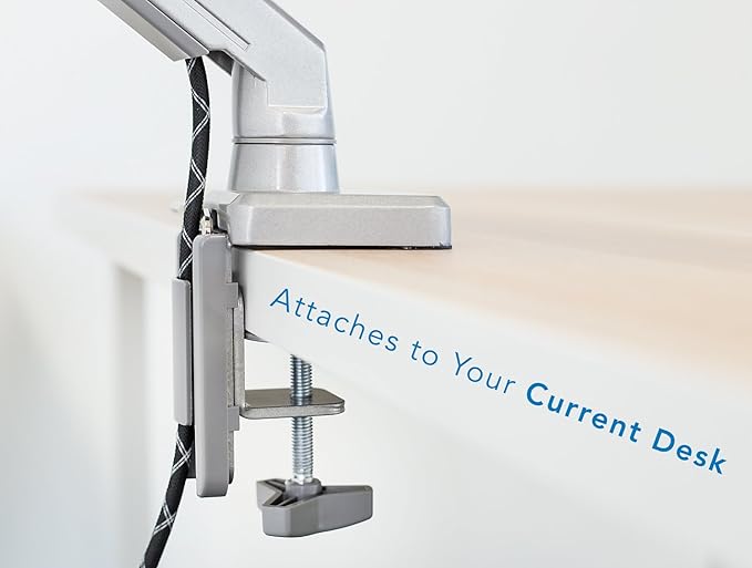 Mount-It! Single Monitor Arm Desk Mount, Mechanical Spring Height Adjustable Monitor Stand for 13–32 Inch Screens up to 17.6 lbs, VESA 75x75 & 100x100, C-Clamp & Grommet