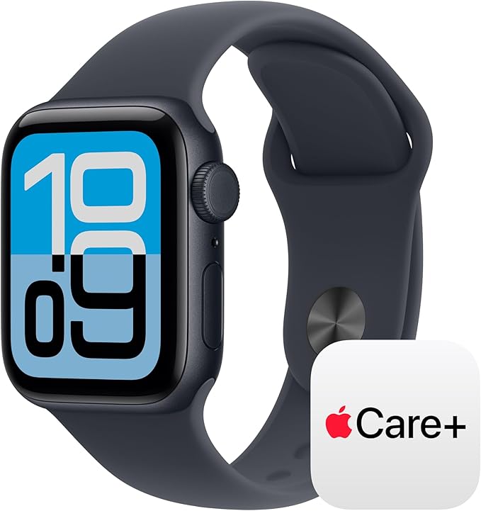Apple Watch SE 3 [GPS + Cellular 40mm] Smartwatch with Midnight Aluminium Case with Midnight Sport Band - S/M. Fitness and Sleep Trackers, Heart Rate Monitor with AppleCare+ (2 Years)