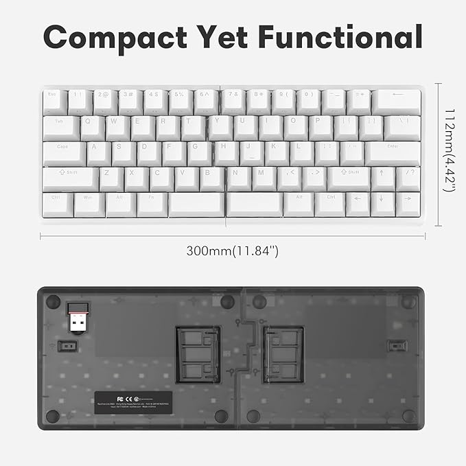 Lite: Split Wireless Mechanical Keyboard (Tactile-NEW, RGB+Foam+Palm Rest)