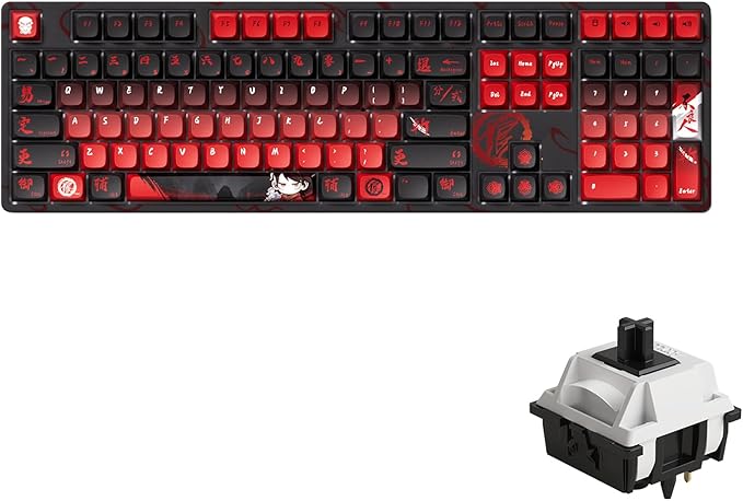 Akko Wireless Gaming Keyboard The Degenerate 5108B Plus Hot-Swappable Tri-Mode Mechanical Keyboard RGB Backlight, Piano Pre Lubed Switch