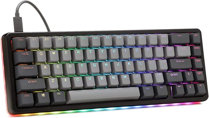 Drop ALT High-Profile Mechanical Keyboard — 65% (67 Key) Gaming Keyboard, Hot-Swap Switches, Programmable Macros, RGB LED Backlighting, USB-C, Doubleshot PBT, Aluminum Frame (Cherry MX Brown, Black)