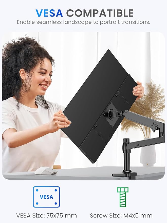 UPERFECT 21.5” 120HZ Touchscreen Portable Monitor w/Stand & VESA, Large Portable Gaming Monitor with HDMI Type C, External Display for Laptops, Steamdeck, MacBook, Phones, Mini PC
