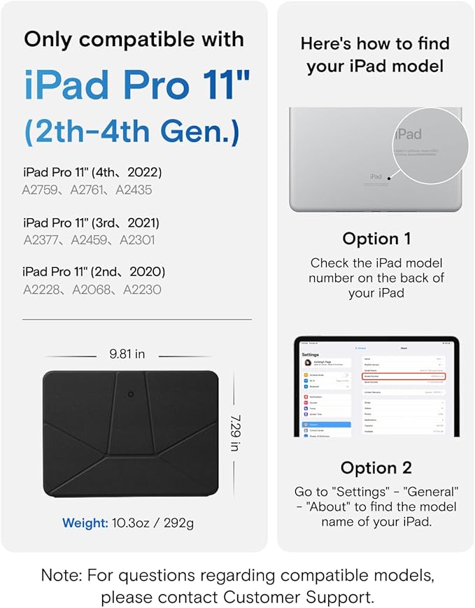 MOFT Dynamic Folio Case for iPad Pro 11" (4th 2022 | 3rd 2021 | 2nd 2020), Slim Magnetic Stand Case with 20+ Viewing Angles, Auto Wake/Sleep,Jet Black