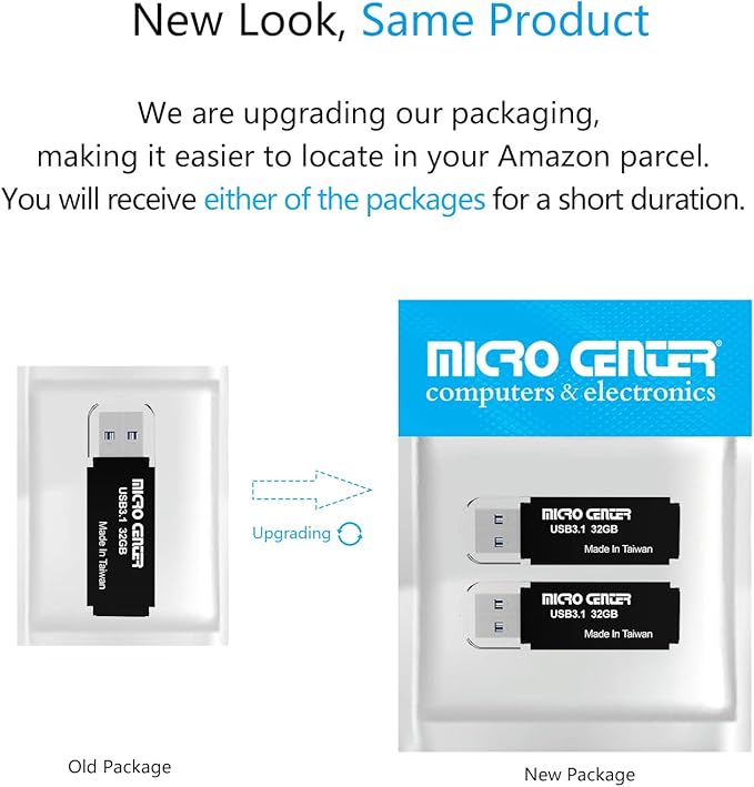 Micro Center Pro 2 Pack 32GB USB 3.1 Gen1 Flash Drive Faster USB Stick External Data Storage Thumb Drive (32GB 2-Pack, Black)