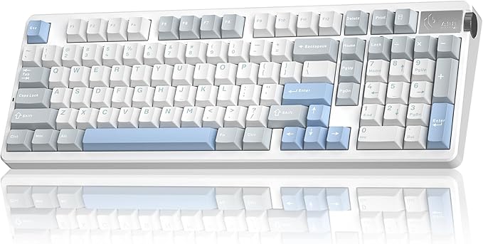 CORBOBO LEOBOG A98-96% Mechanical Keyboard Wireless, Tri-Mode BT5.0/2.4GHz/USB-C, Creamy Keyboard with Number Pad, Gasket Structure Hot Swappable, Custom Gaming Keyboard RGB Backlit with Knob for PC