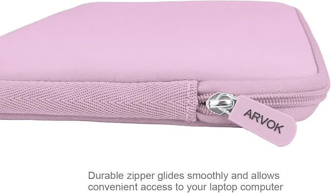 Arvok 11 11.6 12 Inch Laptop Sleeve Case for MacBook Air 12, Water-Resistant Neoprene Notebook Computer Tablet Sleeve, Carrying Bag Cover for Chromebook/HP/Dell/Lenovo/Asus/Acer, Pink