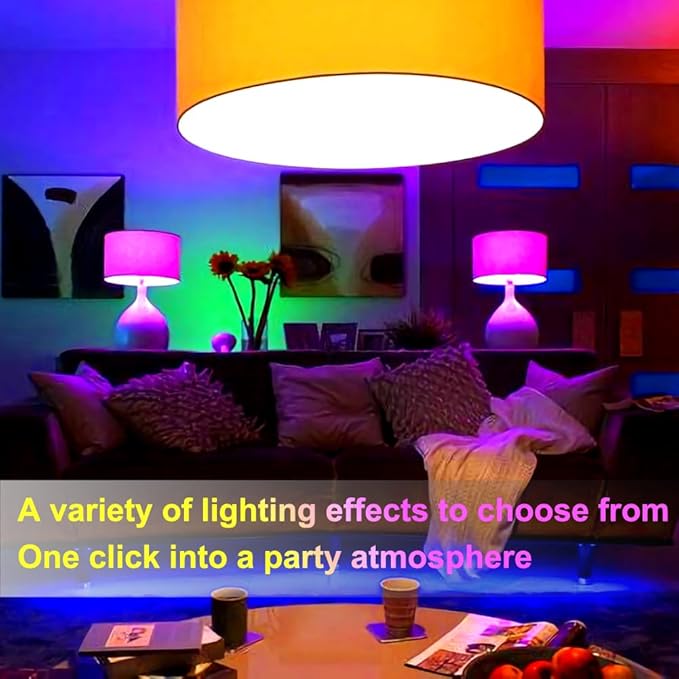 RGBCW LED Bulb with a 2.4GHz Remote Control, A60 12W 1000lm Color Changing Smart Light Bulb for Lamp, Bedroom, Mood Soothing,100W Equivalent,Dimmable 1% to 100% 3000-6500K,1 Bulb & Remote