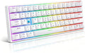 FANTECH MAXFIT61 RGB Wired 60% Mechanical Keyboard, 61 Keys Hot Swappable Type-C Programmable Gaming Keyboard, Blue Switch, White