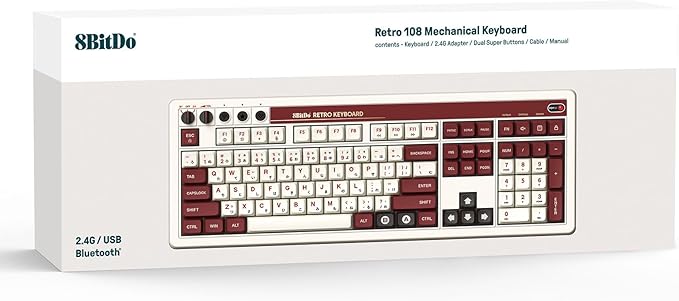 8BITDO Retro 108 Mechanical Keyboard - FAMICOM