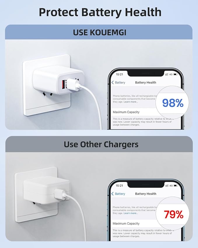 USB C Charger Block, 2-Pack 40W 4-Port Type C Fast Charging Block for iPhone 16 15 14 13 12 Pro Max Plus, iPad,Samsung, Dual PD Power Adapter + QC 3.0 Multi Wall Plug ﻿Charger Box USBC Cube