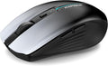 RAPIQUE Bluetooth Wireless Mouse – White to Black Gradient, Dual Bluetooth 5.1 & 2.4G Connectivity, Silent Click, Rechargeable, Ergonomic 6-Button for Windows/MacOS/Android/Laptop/MacBook/iPad