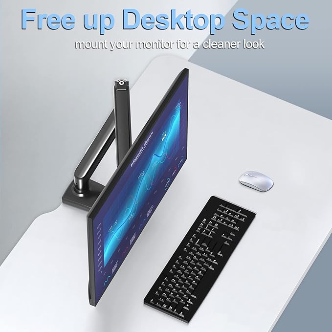 Single Monitor Mount Arm Fits up to 32 Inch, Desk Mount Holds 4.4-19.8lbs Computer Screen, Full Motion Monitor Desk Mount, VESA Mount 75x75, 100x100