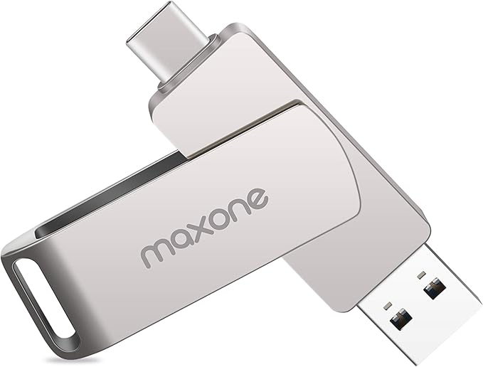 Maxone 64GB Flash Drive USB Type C Both 3.0 Tech - 2 in 1 Dual Drive Memory Stick High Speed OTG, Compatible with Android Smartphone Computer, MacBook, Chromebook Pixel