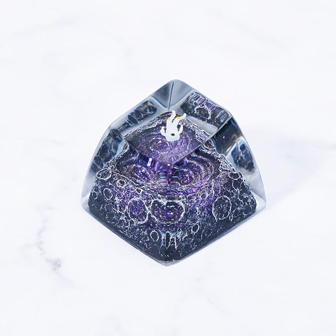 Cool Purple Galaxy White Astronaut Artisan Keycap R1 SA Profile Custom Astronauts Keycaps 1U ESC Handmade Gaming Resin Key Cap Cherry MX Switch Compatible Mechanical Keyboard Space Lover Gift