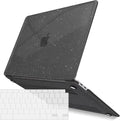 IBENZER Compatible with New MacBook Air 13 inch Case 2022 2021 2020 M1 A2337 A2179 A1932, Plastic Hard Shell Case with Keyboard Cover for Mac Retina Display with Touch ID, Star Black, AT13-S-BK+1