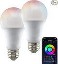 Satco S11275 Starfish A19 WiFi Smart LED Color-Changing Light Bulb, Works with Siri, Alexa, Google Assistant, SmartThings, 2700K-5000K, 2-Pack