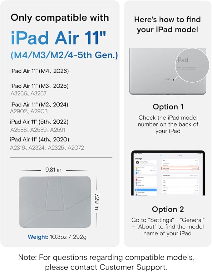MOFT Dynamic Folio Case for iPad Air 11" (M4 2026 / M3 2025 / M2 2024) & iPad Air 10.9-inch 5th 4th Generation 2022 2020, Slim Magnetic Stand Case with 20+ Viewing Angles,Cement x Sapphire