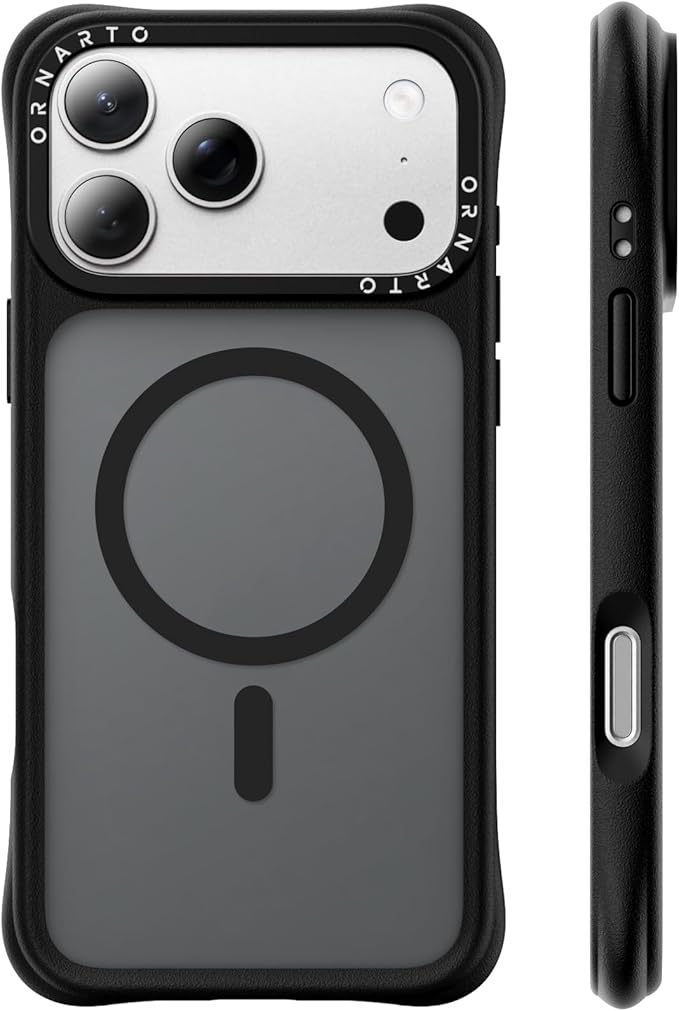 ORNARTO Magnetic for iPhone 17 Pro Max Case, 20FT Military-Grade Drop Protection, Compatible with MagSafe, Slim Shockproof Translucent Matte Phone Case for iPhone 17 Pro Max 6.9", Black