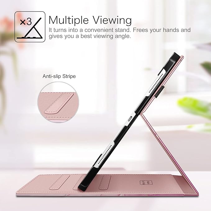Fintie Folio Case for iPad Pro 12.9" 6th Generation 2022, Multi-Angle Smart Stand Cover w/Pencil Holder & Pocket, Also Fit iPad Pro 12.9 2021 5th & 2020 4th & 2018 3rd Gen, Dreamy Marble