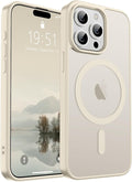 SUPFINE Magnetic for iPhone 15 Pro Case (Compatible with MagSafe) (Military Grade Drop Protection) Slim Translucent Matte Shockproof with Anti-Fingerprint Phone Case,Antique White