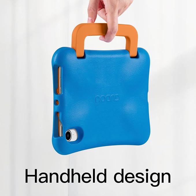 Kids Case for iPad mini 7 (A17 Pro) 2024 /iPad Mini6 2021, Light Weight Heavy Duty/Shockproof/Drop Proof with Handle/Kickstand, Child Friendly Cover for iPad mini 7th/6th Gen 8.3inch (Blue)