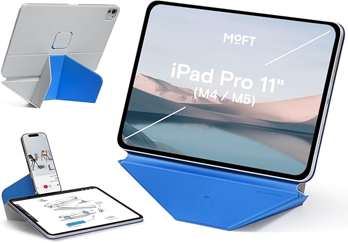 MOFT Dynamic Folio Tablet Stand for Desk Compatible with iPad Pro 11- inch (M5 2025 / M4 2024), Slim Magnetic Tablet Holder Case with 20+ Viewing Angles, Cement x Sapphire