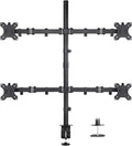 Mount-It! 4 Monitor Stand for Desk | Quad Monitor Desk Mount with Height Adjustable Pole | Fits Four 13–32 Inch Screens, VESA 75x75 & 100x100, Tilt Swivel Rotate, Clamp or Grommet Base