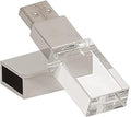 New Crystal Transparent Rectangle Genuine USB Flash Drive 3.0 LED Lighting Memory Stick Birthday Wedding Gift Pen Drive,Silver (32GB)…